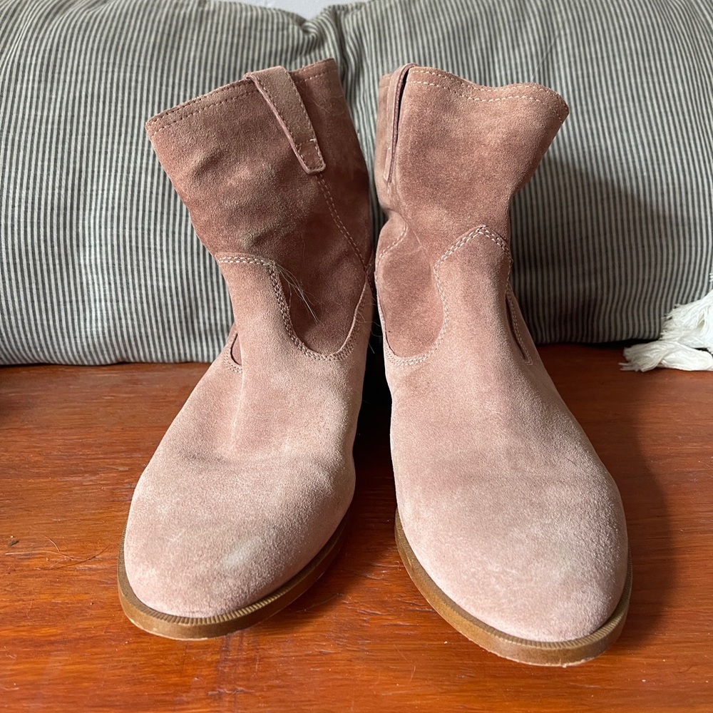 Rebecca Minkoff flat pink western style booties